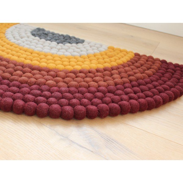 Detský guľôčkový vlnený koberec Wooldot Ball Rugs Rainbow Red-image-1