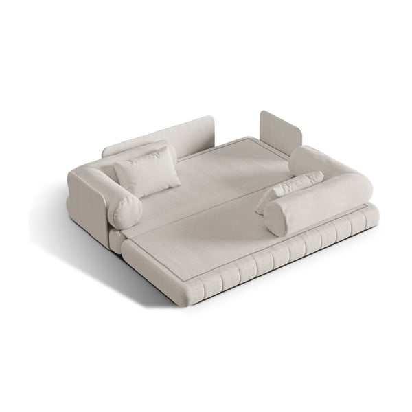 Béžová rozkladacia pohovka z textílie buklé 206 cm Kemi – Cosmopolitan Design-image-1