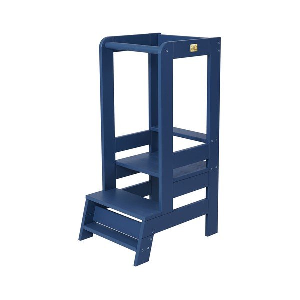 Modrá učiaca veža z borovicového dreva Montessori – Meowbaby