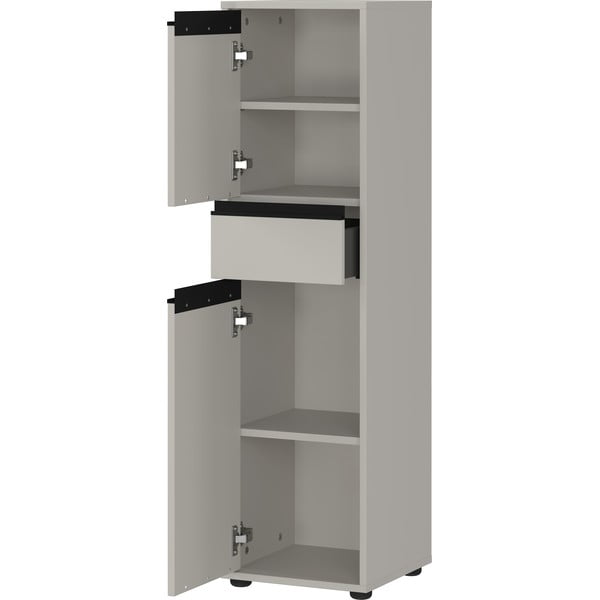 Sivá vysoká úzka kúpeľňová skrinka 33x121 cm Lemont – Germania-image-3