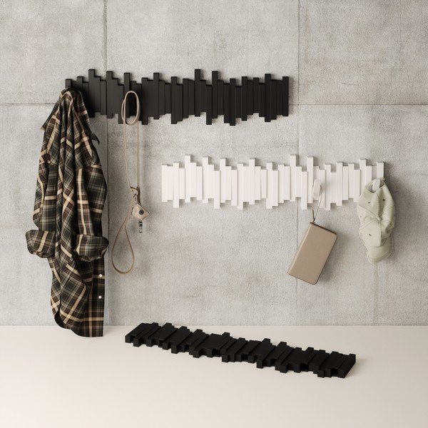 Čierny plastový nástenný vešiak 72 cm Sticks – Umbra-image-3