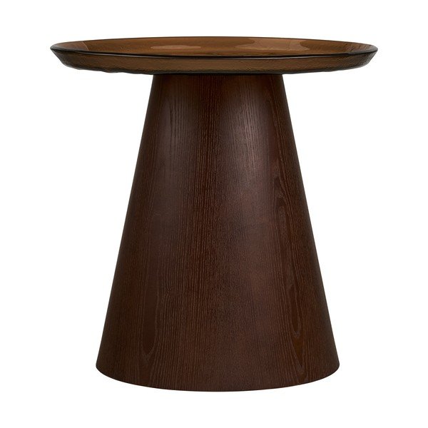 Okrúhly odkladací stolík so sklenenou doskou ø 50 cm Orvieto – House Nordic-image-3