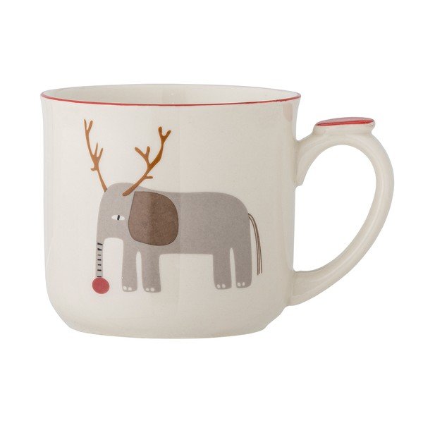 Krémový hrnček s vianočným motívom so sitkom z kameniny 300 ml Valentin – Bloomingville-image-3