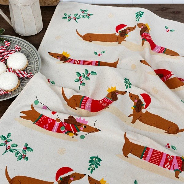 Bavlnená utierka 70x50 cm Festive Sausage Dog – Rex London-image-1