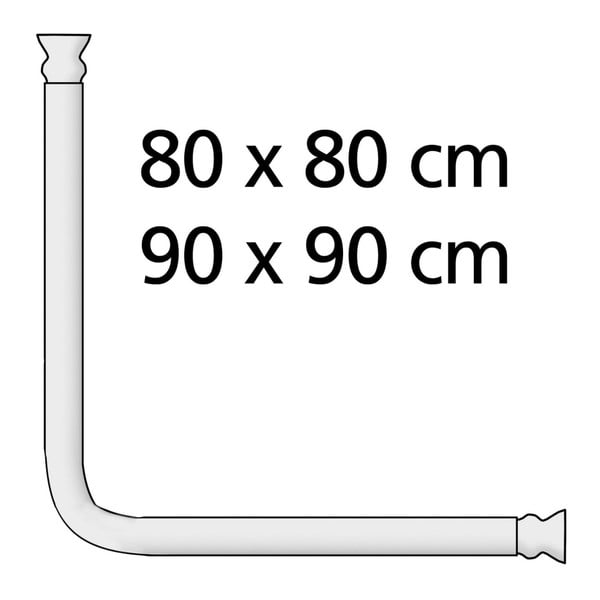 Biela univerzálna rohová tyč na sprchový záves Wenko, ø 2,5 cm-image-2