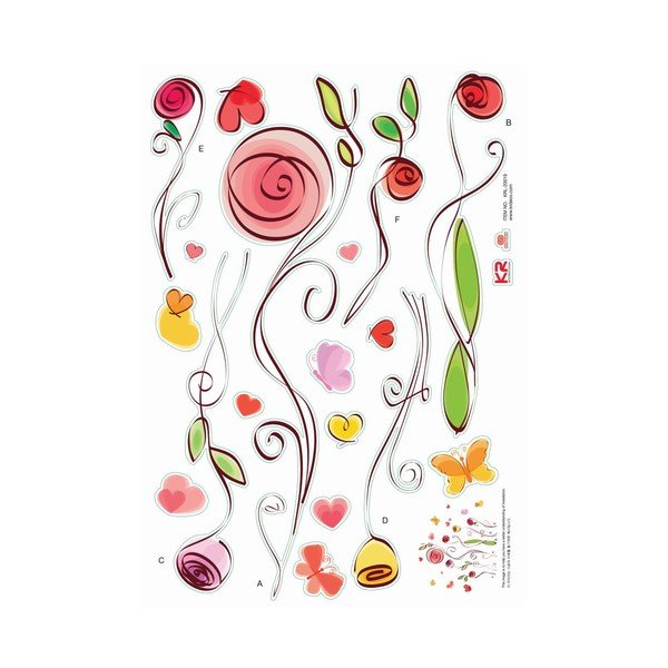 Sada samolepiek Ambiance Roses And Butterflies Decals-image-4