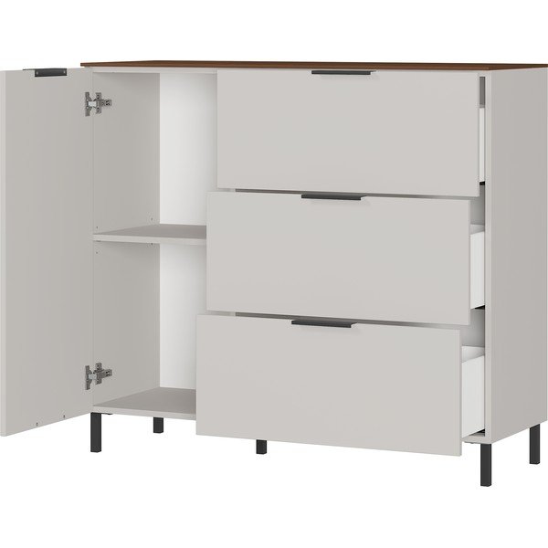 Svetlosivá nízka komoda v dekore orecha 109x98 cm California - Germania-image-1