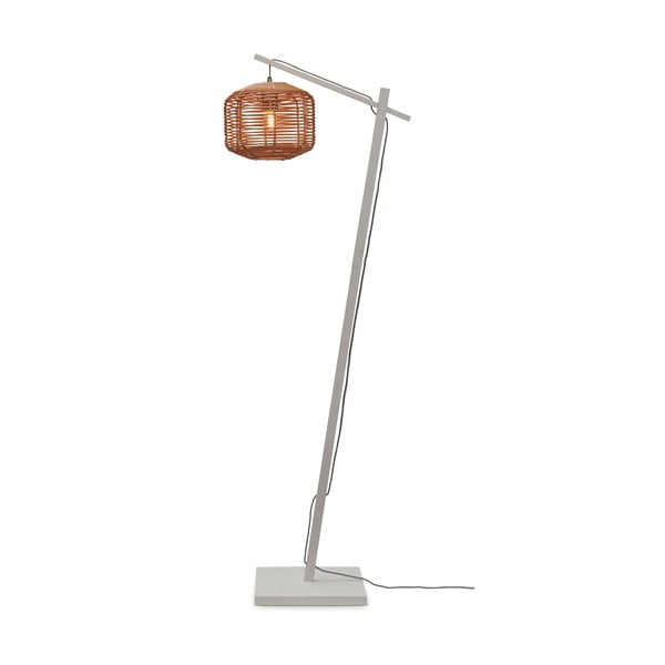 Stojacia lampa s ratanovým tienidlom v bielo-prírodnej farbe (výška 150 cm) Tanami – Good&amp;Mojo