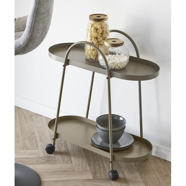 Kovový servírovací stolík na kolieskach 27,5x60 cm Empoli – House Nordic-image-2