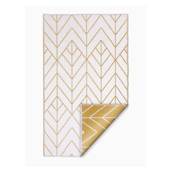 Béžovo-zlatý obojstranný vonkajší koberec z recyklovaného plastu Fab Hab Sydney, 90 x 150 cm-image-2