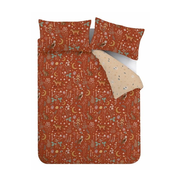 Obliečky na dvojlôžko v tehlovej farbe 200x200 cm Enchanted Twilight Animals – Catherine Lansfield