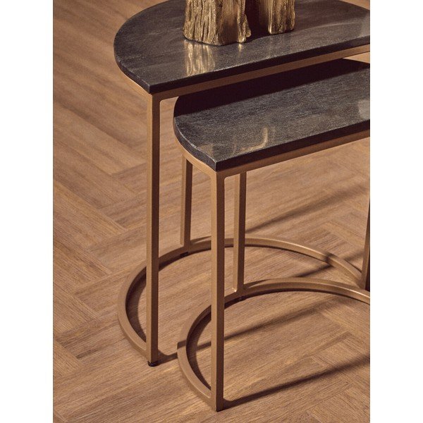 Odkladacie stolíky v súprave 2 ks s mramorovou doskou 28x45 cm Varana – Premier Housewares-image-3