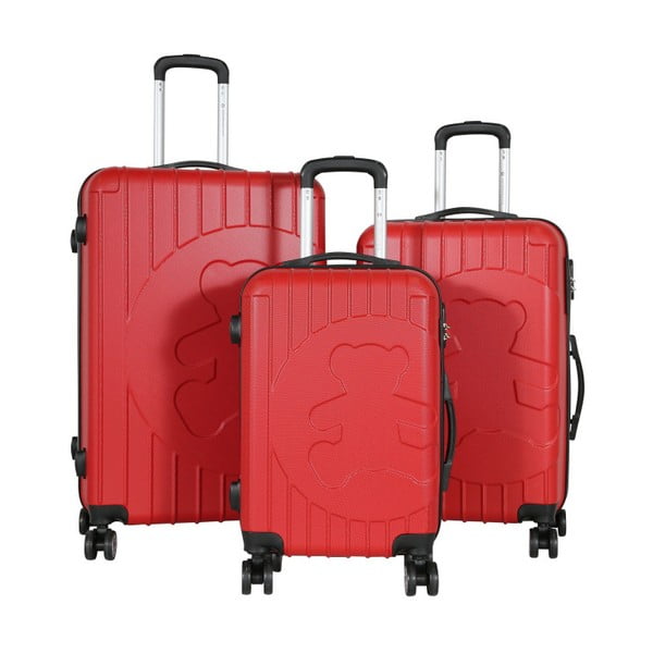 Sada 3 červených cestovných kufrov LULU CASTAGNETTE Philip