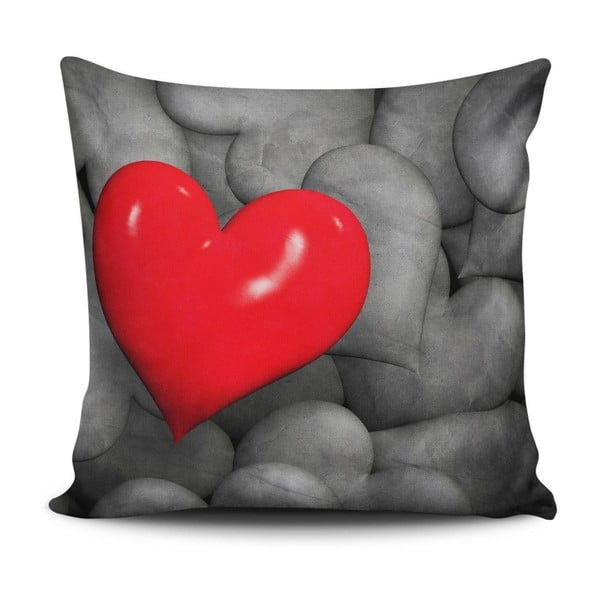 Vankúš s prímesou bavlny Calento Heart, 45 × 45 cm
