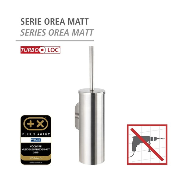 Samodržiaca WC kefa z nehrdzavejúcej ocele v matne striebornej farbe Orea – Wenko-image-4