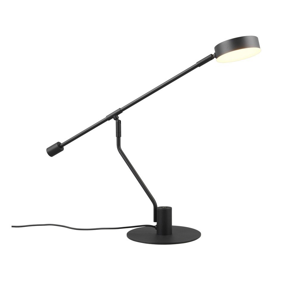 E-shop Matne čierna LED stolová lampa s ohýbateľnou konštrukciou (výška 64 cm) Manduro – Trio