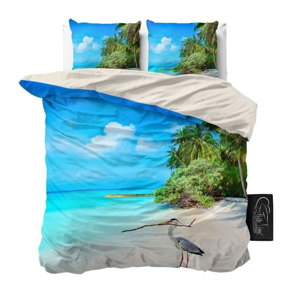 Obliečky z mikroperkálu na dvojlôžko Sleeptime Beach, 160 × 200 cm