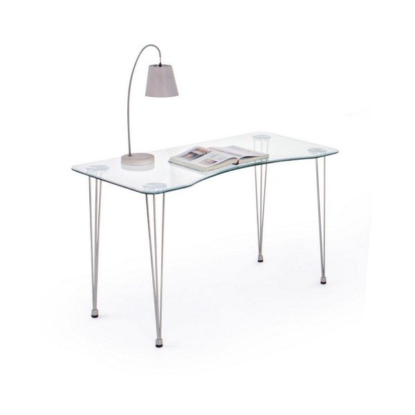 Pracovný stôl so sklenenou doskou 60x120 cm Rondo – Bizzotto-image-2