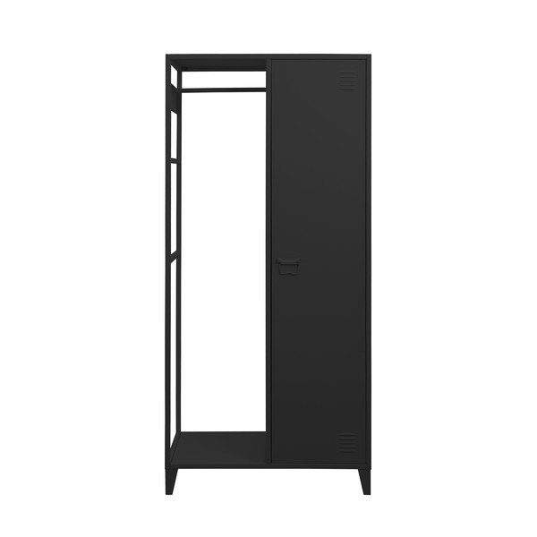 Čierna otvorená kovová šatníková skriňa 80x175 cm Salino – Støraa