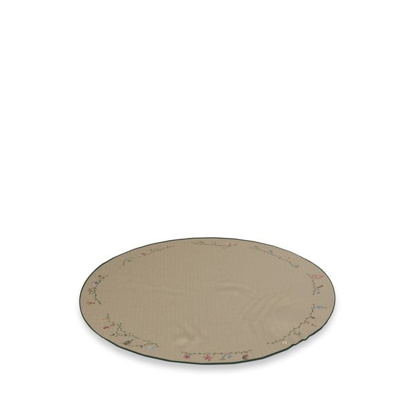 Béžový bavlnený okrúhly koberec pod stromček s vianočným motívom ø 130 cm Hammershøi Christmas – Kähler Design-image-2