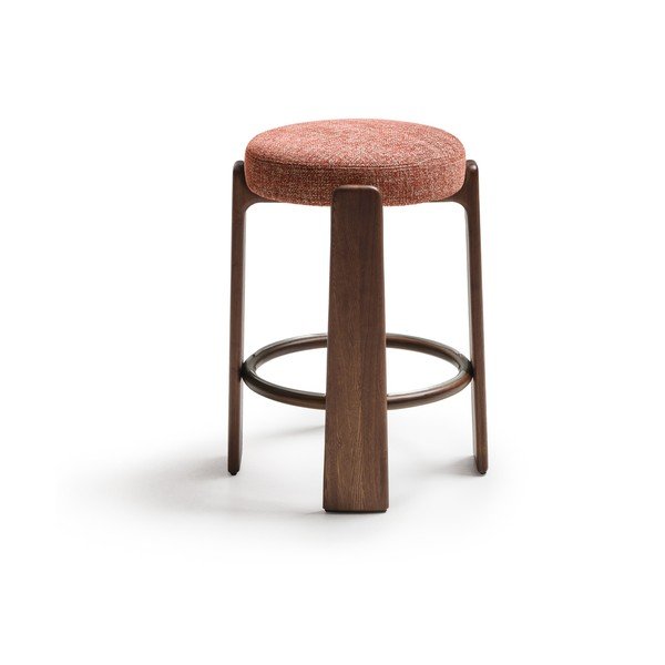 Barová stolička z jaseňového dreva v terakotovej farbe/v tmavo prírodnej farbe (výška sedadla 65 cm) Granite – Kave Home-image-2