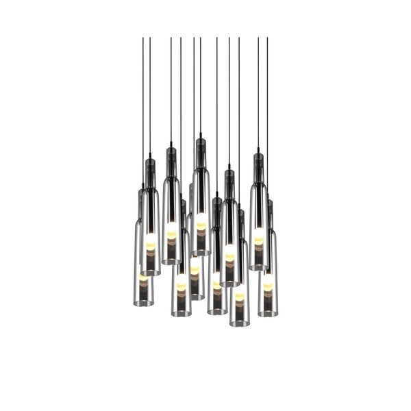 LED závesné svietidlo so skleneným tienidlom ø 50 cm v striebornej farbe Lucent – Trio Select-image-2