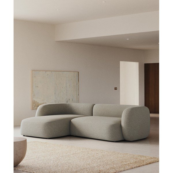 Sivá ženilková rohová pohovka (ľavý roh/s leňoškou) Martina – Kave Home-image-1