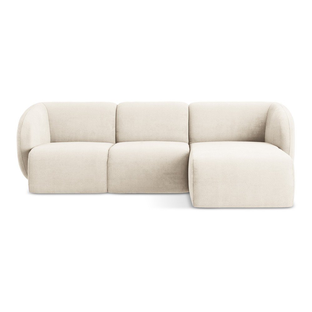 Béžová ženilková rohová pohovka (pravý roh/s leňoškou) Lani – Makamii