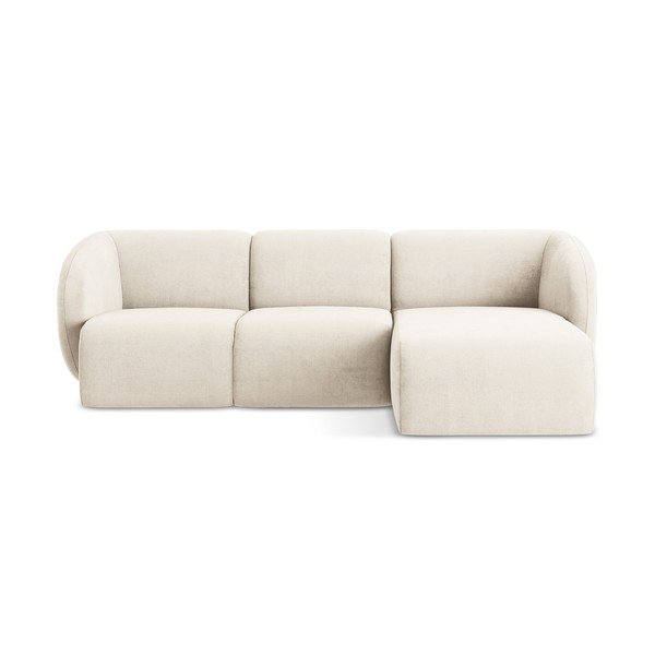 Béžová ženilková rohová pohovka (pravý roh/s leňoškou) Lani – Makamii