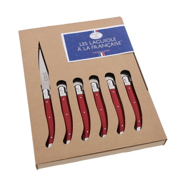 Set 6 červených nožov Jean Dubost A La Francaise