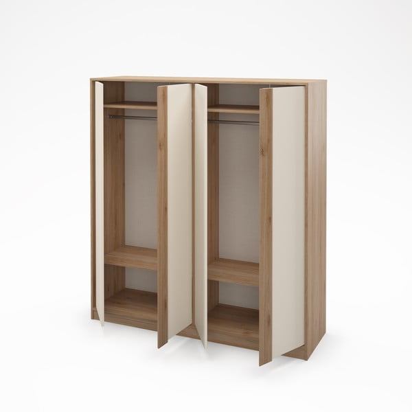 Šatníková skriňa v dekore duba v krémovo-prírodnej farbe 180x197,5x53 cm Dennis – Marckeric-image-2