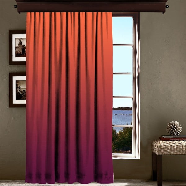 Oranžovo-fialový záves Curtain Lesslie, 140 × 260 cm