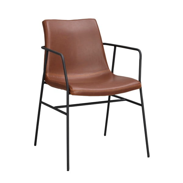 Hnedá jedálenská stolička s poťahom z umelej kože Rowico Huntingbay