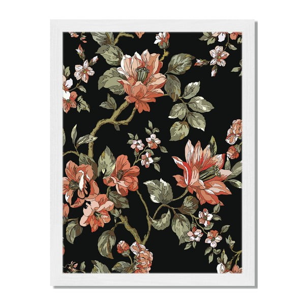 Obraz v ráme Liv Corday Asian Flower Pattern, 30 x 40 cm