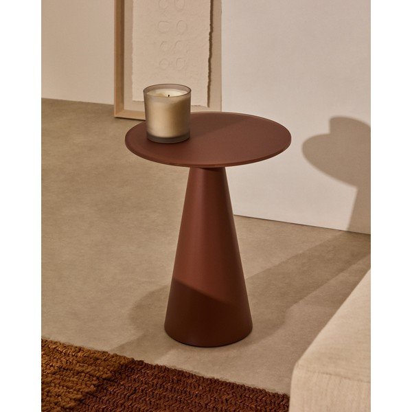 Okrúhly odkladací stolík so sklenenou doskou ø 35 cm Wilshire – Kave Home-image-1