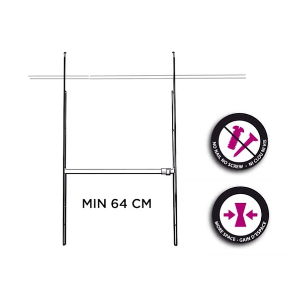 Biela teleskopická tyč do skrine na oblečenie Compactor Telescopic Garment Rail-image-3