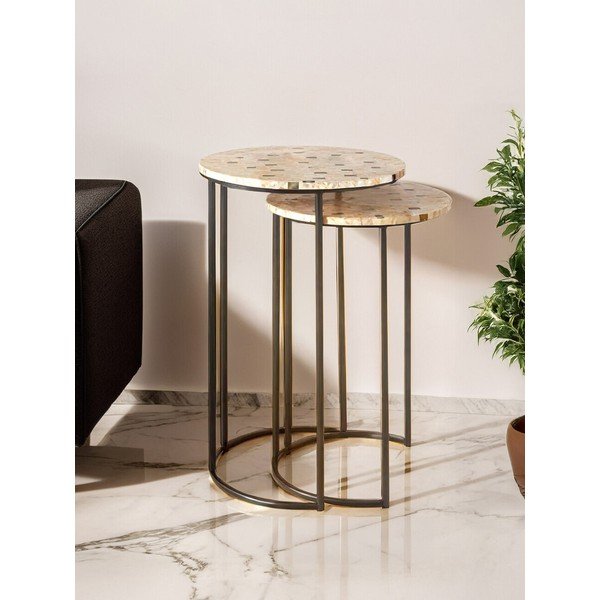 Okrúhle odkladacie stolíky v súprave 2 ks ø 38 cm Halle – Premier Housewares-image-1