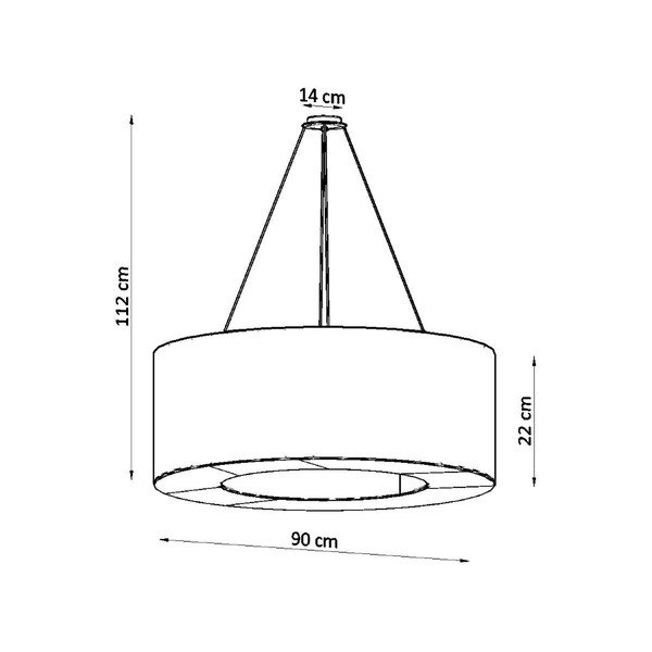 Biele závesné svietidlo s textilným tienidlom ø 90 cm Galata – Sollux-image-4
