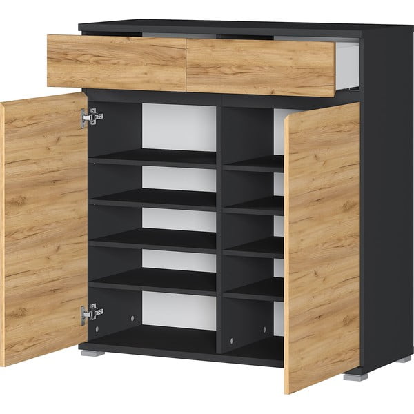 Skrinka na topánky v dekore duba so zásuvkami Lissabon - Germania-image-2