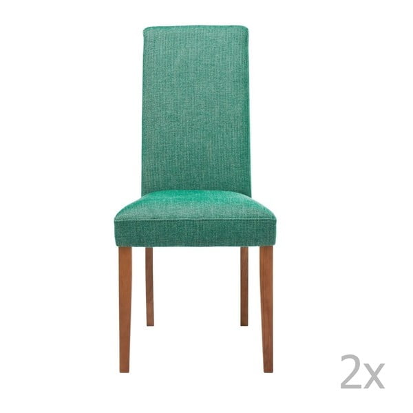 Sada 2 zelených jedálenských stoličiek s podnožou z bukového dreva Kare Design Rhytm