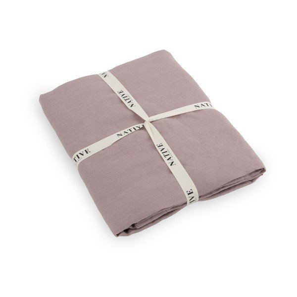 Staroružové ľanové obliečky na jednolôžko 135x200 cm Blush – Native Natural-image-3