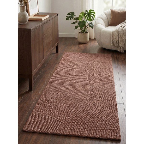 Ručne tkaný vlnený behúň v terakotovej farbe 80x200 cm Calmio – Hanse Home-image-1