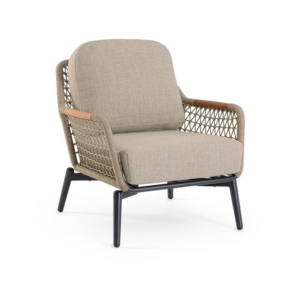 Svetlohnedé kovové záhradné kreslo Eulero – Bizzotto