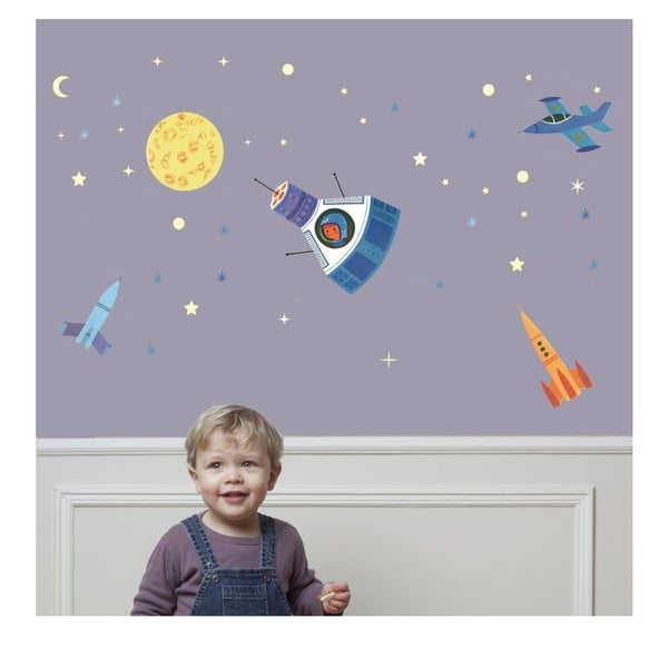Svietiace nástenné samolepky Art For Kids Space