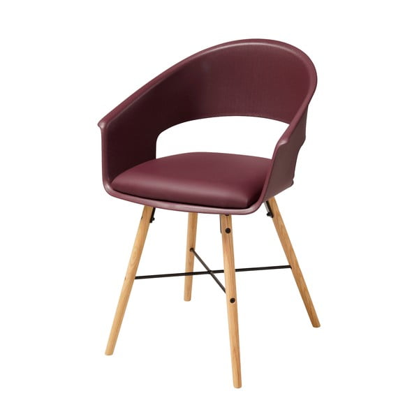 Vínovočervená jedálenská stolička s podnožím z bukového dreva Actona Ivar