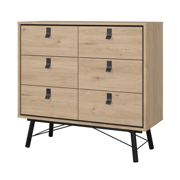 Nízka komoda v dekore duba v prírodnej farbe 102x99 cm Ry – Tvilum-image-3