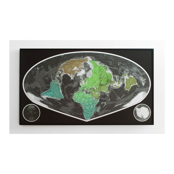 Zelená magnetická širokouhlá mapa The Future Mapping Company Future Map, 101 × 58 cm