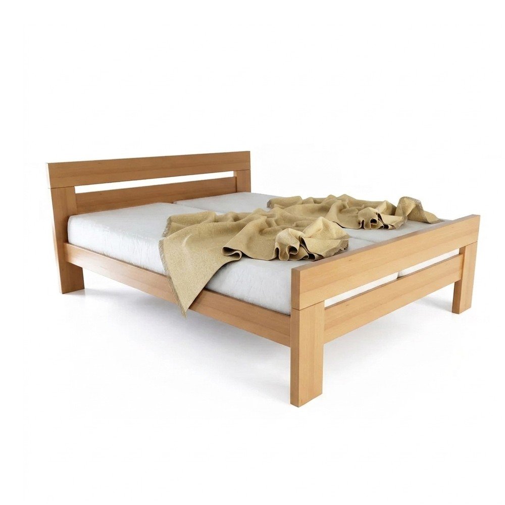 E-shop Dvojlôžková posteľ z bukového dreva s roštom 160x200 cm v prírodnej farbe Fiorentino – B.E.S.