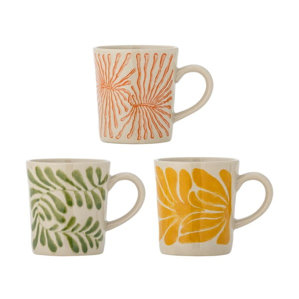 Šálky v súprave 3 ks na cappuccino z kameniny 205 ml Fauni – Bloomingville