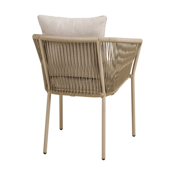 Béžová kovová/polstrovaná záhradná stolička Salerno – House Nordic-image-4